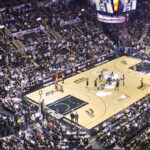 Pabellón de la NBA durante un partido