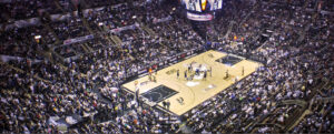 Pabellón de la NBA durante un partido