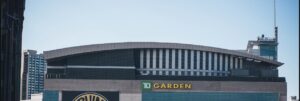 Fachada del TD Garden, pabellón de los Boston Celtics, con el rótulo del recinto